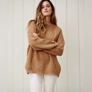 Jenni Kayne, Chunky Knit Crewneck, Apricot, XS, NWT